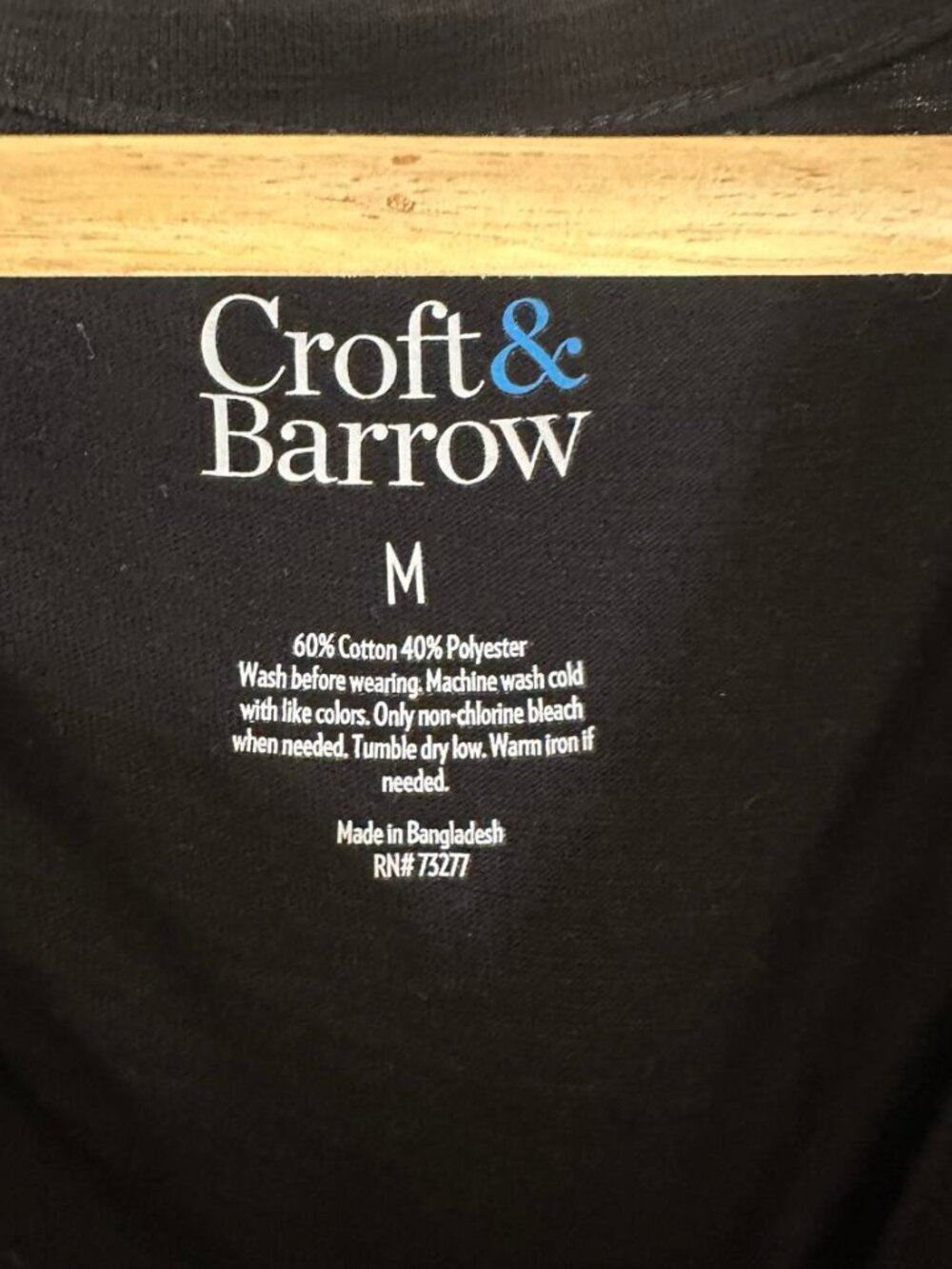 Croft & Barrow Black Utility Henley Top - Size M - Picture 3 of 4